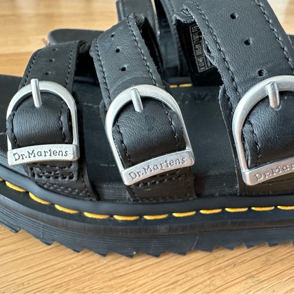 Dr. Martens Platform Black Sandals with Silver Buckles - Picture 6 of 6